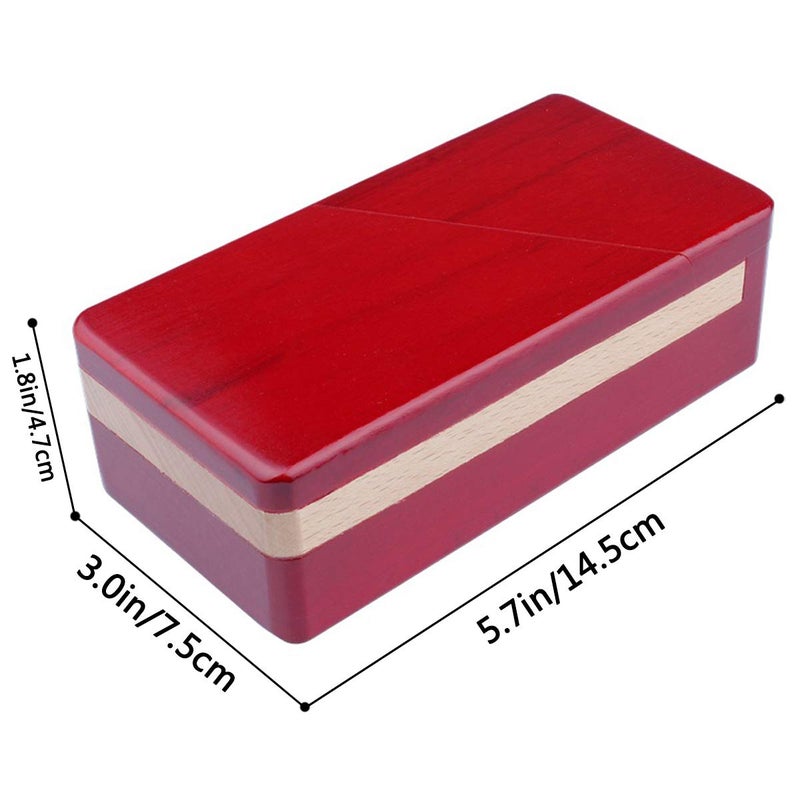 DC-BEAUTIFUL Impossible Puzzle Master Secret Opening Wooden Red Magic Box with Secret Drawer - Mysterious Gift Puzzle - Image 4